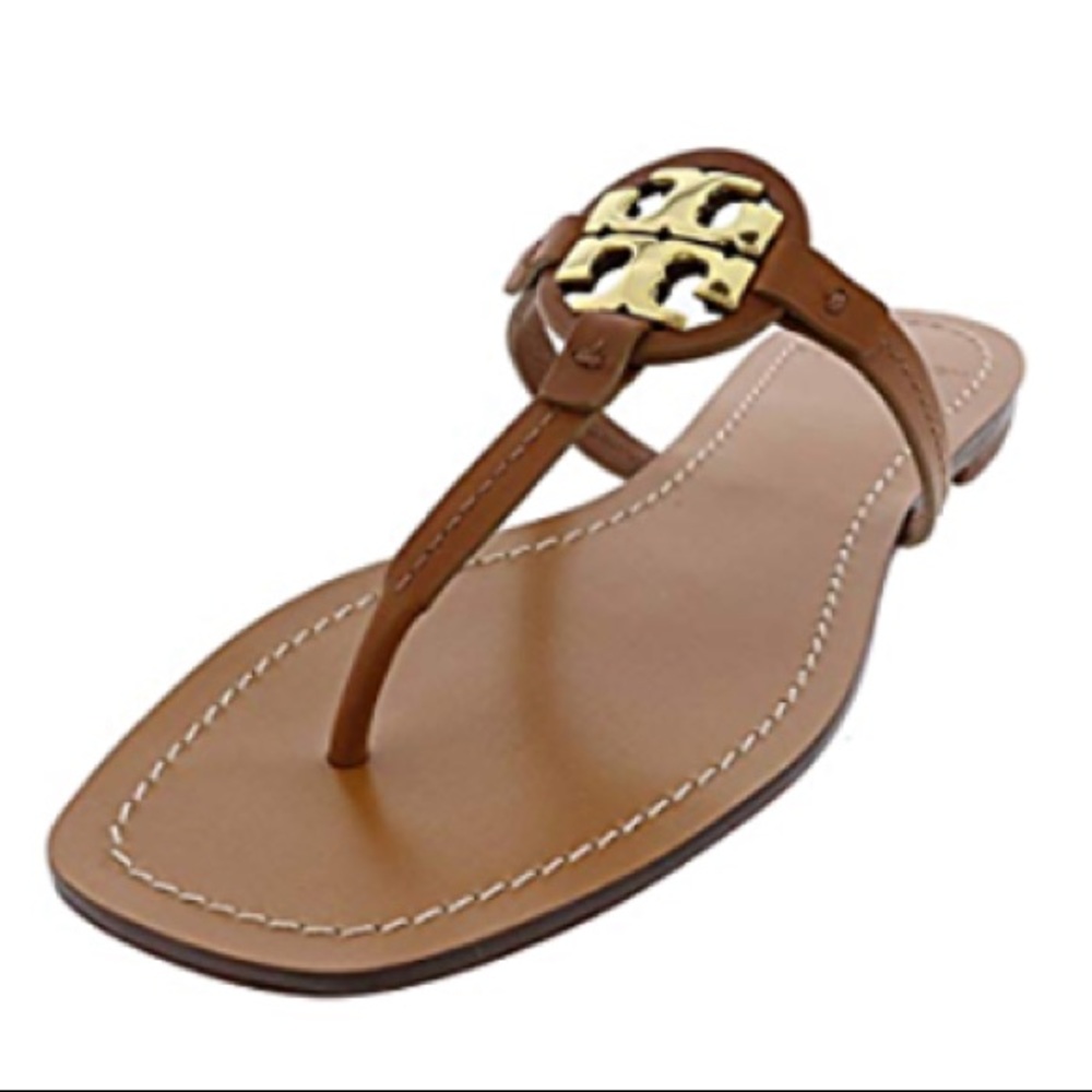 TORY BURCH Brown Mini Miller Thong Sandals EUC!